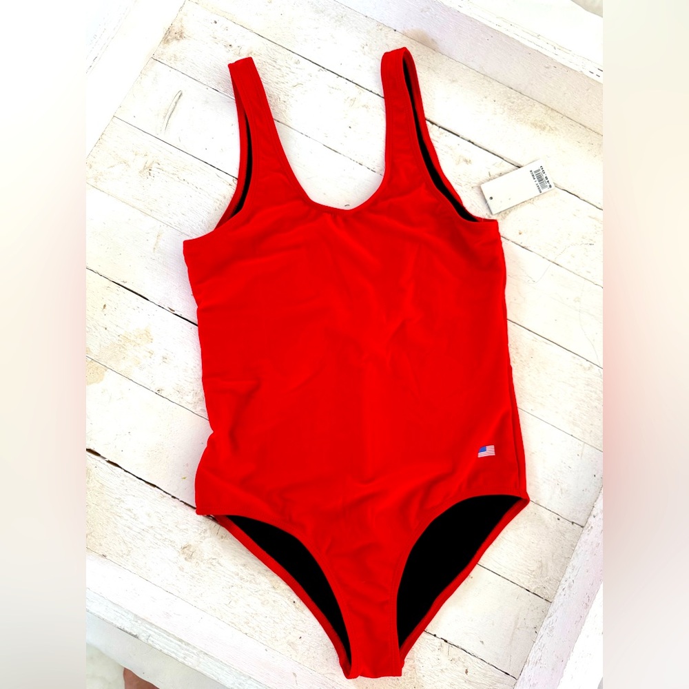 All American Red One-Piece Swimsuit (Small Adult) NWT